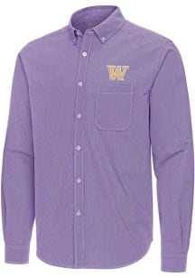 Mens Washington Huskies Purple Antigua Porter Long Sleeve Dress Shirt