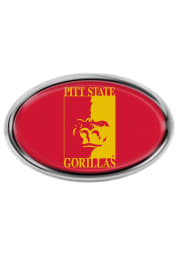 Pitt State Gorillas Domed Oval Car Emblem - Red