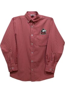 Vive La Fete Northern Illinois Huskies Youth Red Gingham Long Sleeve Polo