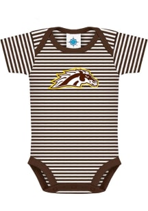 Baby Brown Western Michigan Broncos Stripe Short Sleeve One Piece