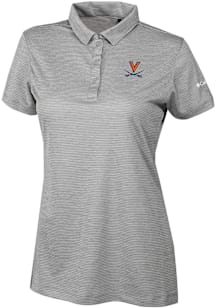 Columbia Virginia Cavaliers Womens Grey Heat Seal Set II Short Sleeve Polo Shirt