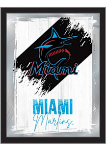 Miami Marlins Paint Brush Hanging Back Bar Mirror