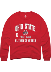Eli Brickhandler Rally Mens Red Ohio State Buckeyes Football NIL Arch Logo Player Crew