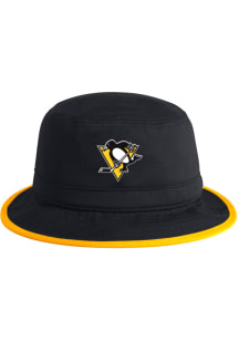 Adidas Pittsburgh Penguins Black Logo Mens Bucket Hat