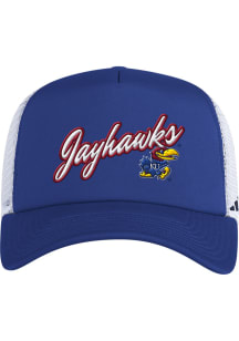 Adidas Kansas Jayhawks Foam Trucker Adjustable Hat - Blue