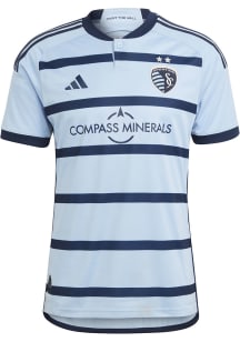 Sporting Kansas City Mens Adidas Authentic Soccer Home Jersey - Blue