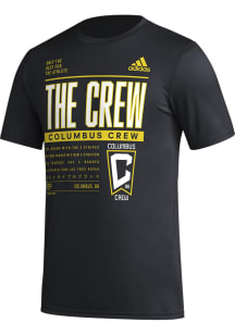 Adidas Columbus Crew Black PREGAME CLUB DNA Short Sleeve T Shirt