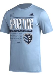 Adidas Sporting Kansas City Light Blue PREGAME CLUB DNA Short Sleeve T Shirt