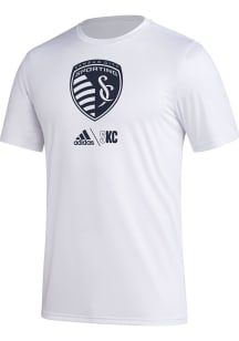 Adidas Sporting Kansas City White PREGAME CLUB ICON Short Sleeve T Shirt