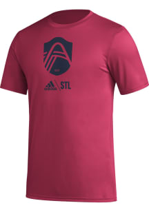 Adidas St Louis City SC Pink PREGAME CLUB ICON Short Sleeve T Shirt