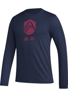 Adidas St Louis City SC Navy Blue PREGAME CLUB ICON Long Sleeve T-Shirt