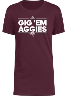 Adidas Texas A&amp;M Aggies Youth Maroon Chant Short Sleeve T-Shirt
