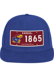 Adidas Kansas Jayhawks Blue Plate Flat Brim Mens Snapback Hat