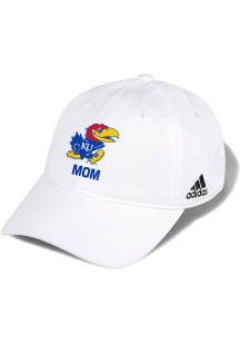 Adidas Kansas Jayhawks Mom Washed Slouch Adjustable Hat - White