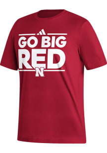 Nebraska Cornhuskers Red Adidas Slogan Short Sleeve T Shirt