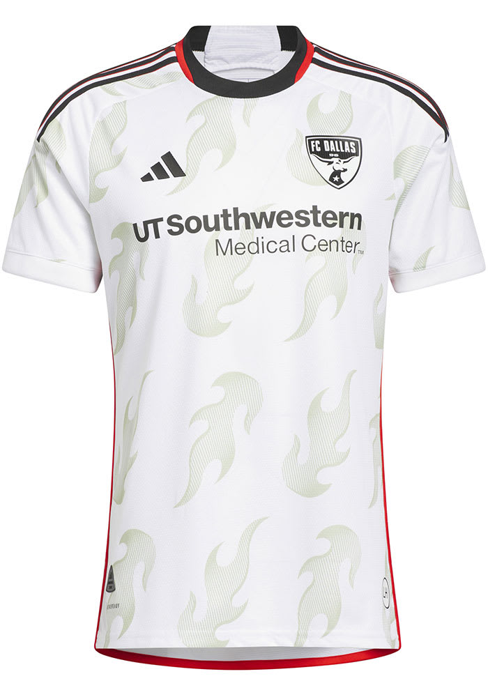 1996 FC Dallas Adidas Gray/White Stripe Away Kit Road Jersey MLS Mens Small