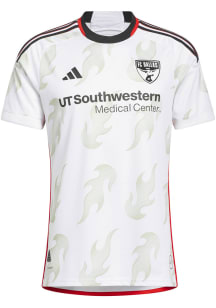 FC Dallas Mens Adidas Authentic Soccer Away Jersey - White