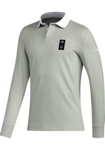 Adidas Sporting Kansas City Mens Grey TRAVEL Long Sleeve Polo Shirt
