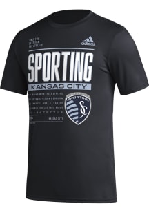 Adidas Sporting Kansas City Black PREGAME CLUB DNA Short Sleeve T Shirt