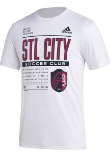 Adidas St Louis City SC White PREGAME CLUB DNA Short Sleeve T Shirt