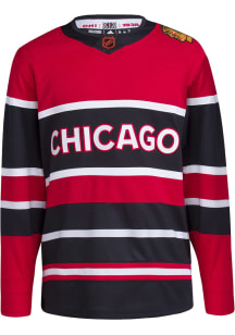 Adidas  Chicago Blackhawks Mens Black 2022 Reverse Retro Hockey Jersey