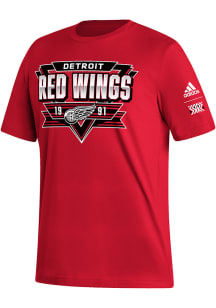 Adidas Detroit Red Wings Red 2022 Reverse Retro Fresh Short Sleeve T Shirt