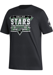 Adidas Dallas Stars Black 2022 Reverse Retro Fresh Short Sleeve T Shirt