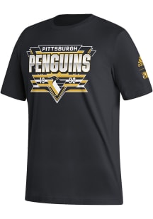 Adidas Pittsburgh Penguins Black 2022 Reverse Retro Fresh Short Sleeve T Shirt