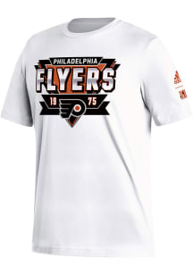 Adidas Philadelphia Flyers White 2022 Reverse Retro Fresh Short Sleeve T Shirt