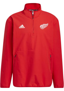 Adidas Detroit Red Wings Mens Red Sport Long Sleeve 1/4 Zip Pullover