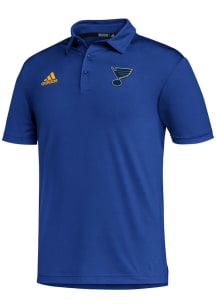Adidas St Louis Blues Mens Blue Golf Short Sleeve Polo