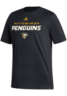 Adidas Pittsburgh Penguins Black Fresh Wordmark Short Sleeve T Shirt