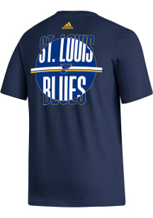Adidas St Louis Blues Navy Blue Line Change Short Sleeve T Shirt