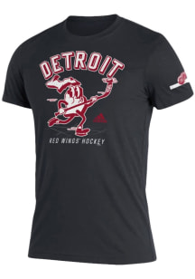 Adidas Detroit Red Wings Black State Skate Short Sleeve Fashion T Shirt