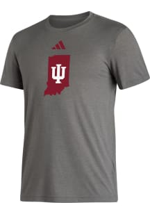 Indiana Hoosiers Grey Adidas Blend Short Sleeve T Shirt