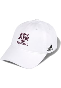 Adidas Texas A&amp;M Aggies Football Washed Slouch Adjustable Hat - White
