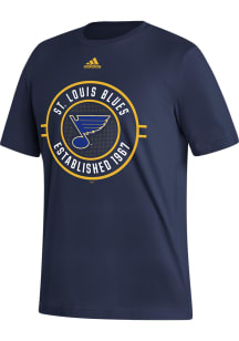 Adidas St Louis Blues Navy Blue Fresh Short Sleeve T Shirt