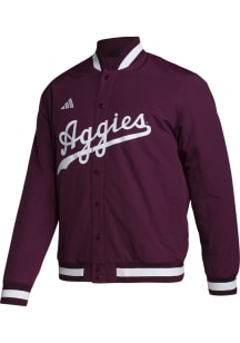 Adidas Texas A&amp;M Aggies Mens Maroon Coaches Medium Weight Jacket