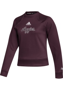 Adidas Texas A&amp;M Aggies Womens Maroon Stadium Crew Sweatshirt