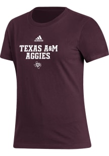 Adidas Texas A&amp;M Aggies Womens Maroon Essential Fresh Short Sleeve T-Shirt
