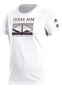 Adidas Texas A&amp;M Aggies Womens White Campus Short Sleeve T-Shirt