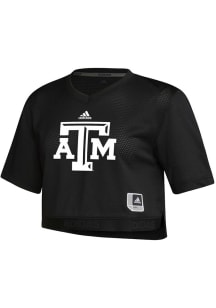 Texas A&amp;M Aggies Womens Adidas Graphic Crop Fashion Football Jersey - Black