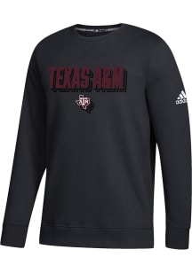 Adidas Texas A&amp;M Aggies Mens Black Depth Perception Long Sleeve Crew Sweatshirt