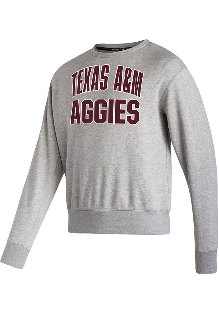 Adidas Texas A&M Aggies Mens Grey Vintage Locker Heritage Long Sleeve Crew Sweatshirt