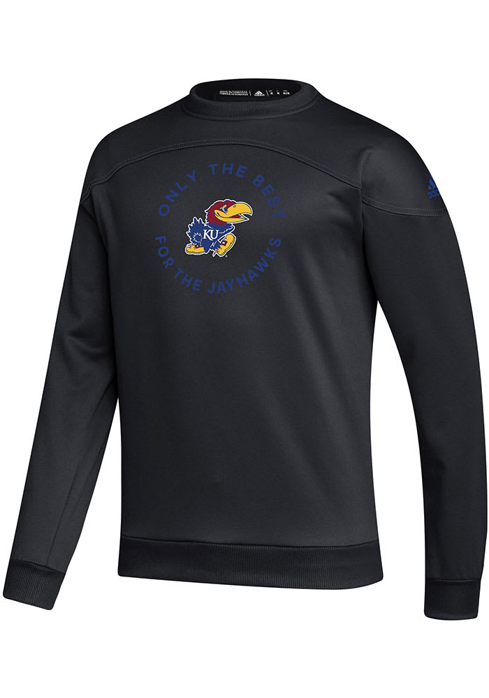 Adidas Kansas Jayhawks Mens Black Stadium Long Sleeve Sweatshirt