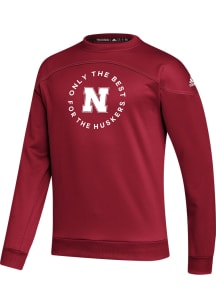Adidas Nebraska Cornhuskers Mens Red Stadium Long Sleeve Sweatshirt