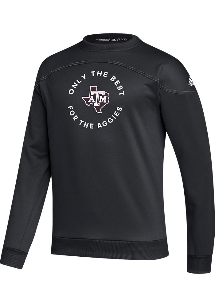 Adidas Texas A&M Aggies Mens Black Stadium Long Sleeve Sweatshirt