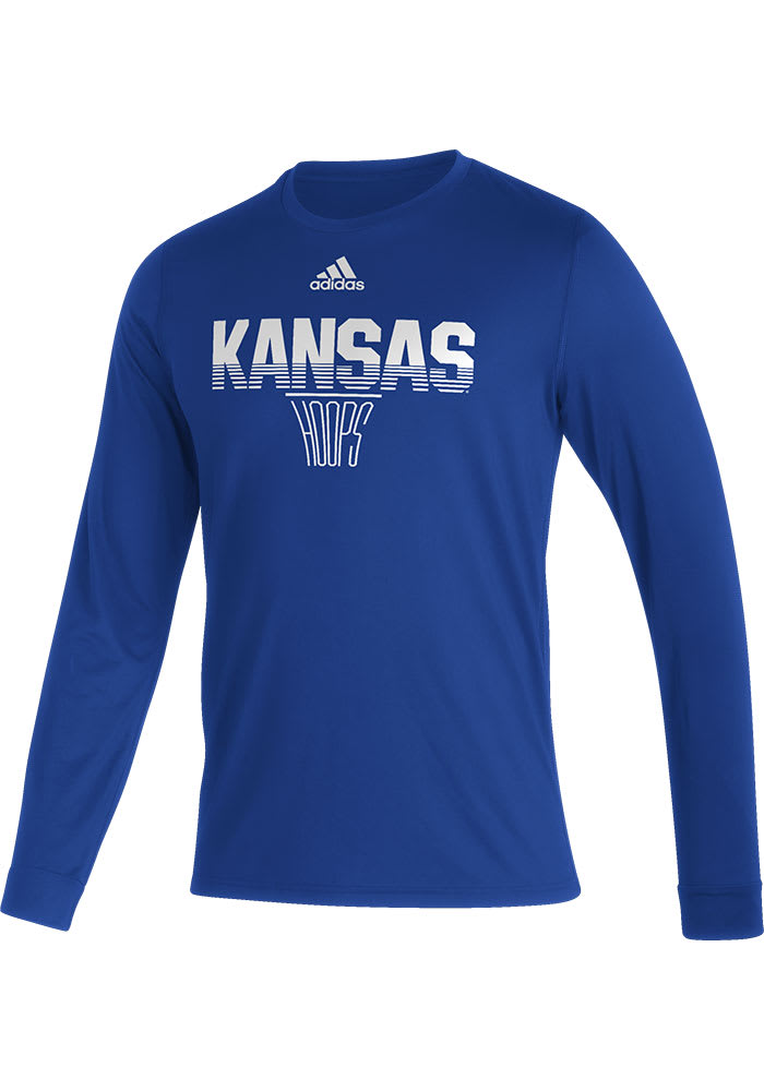 Adidas Kansas Jayhawks Blue The Glass On Court Long Sleeve T-Shirt
