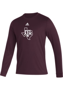 Adidas Texas A&amp;M Aggies Maroon Locker Logo Long Sleeve T-Shirt
