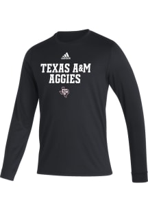 Adidas Texas A&amp;M Aggies Black Locker Wordmark Long Sleeve T-Shirt